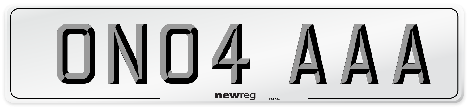 ON04 AAA Number Plate from New Reg